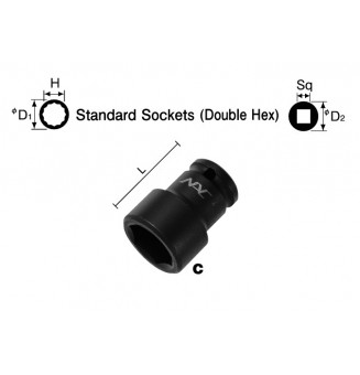 1/2" Standard Socket (Double Hex)